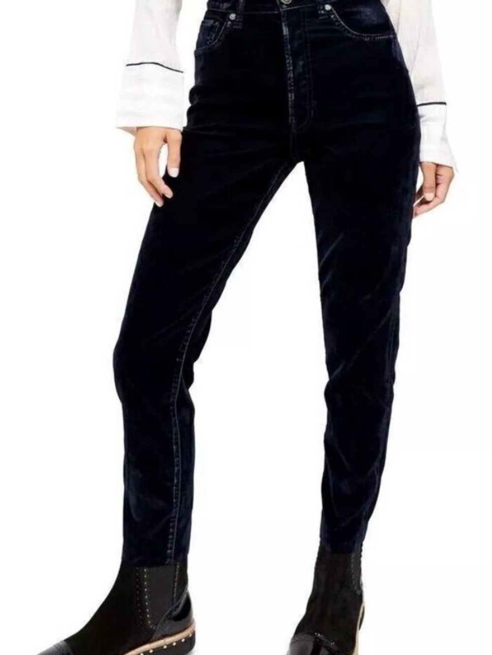 We The Free Women's Skinny Velvet Jeans in Black